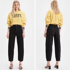 Levi's Premium Balloon Leg Jeans High Waisted Black Denim
